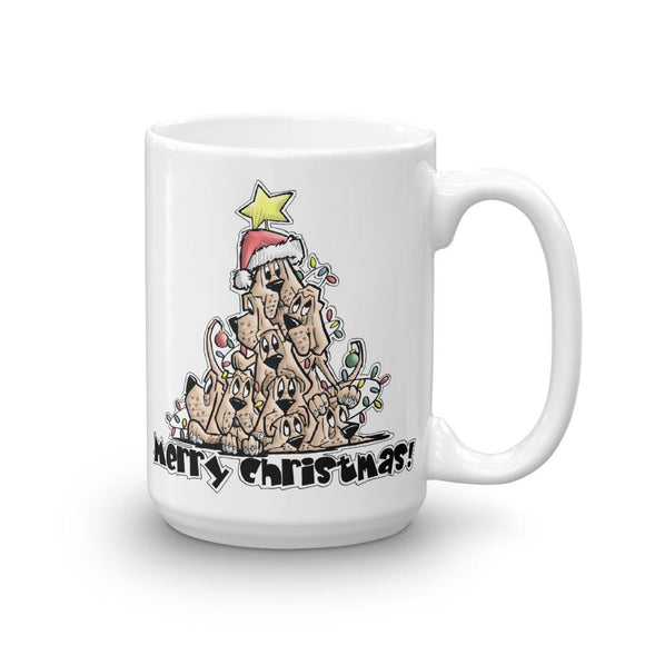 Merry Christmas Tree Hounds Mug - The Bloodhound Shop