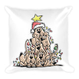 Christmas Tree Hounds Basic Pillow - The Bloodhound Shop