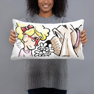 Girl and Her Hound Basic Pillow - The Bloodhound Shop