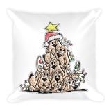 Christmas Tree Hounds Basic Pillow - The Bloodhound Shop