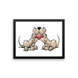 Hound Love (Two Red Hounds) Framed poster - The Bloodhound Shop