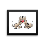 Hound Love (Red and Black Hounds) Framed poster - The Bloodhound Shop