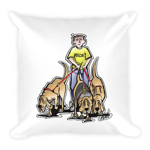 Three Rescue Hounds Square Pillow - The Bloodhound Shop