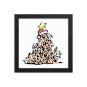 Christmas Tree Hounds Framed poster - The Bloodhound Shop