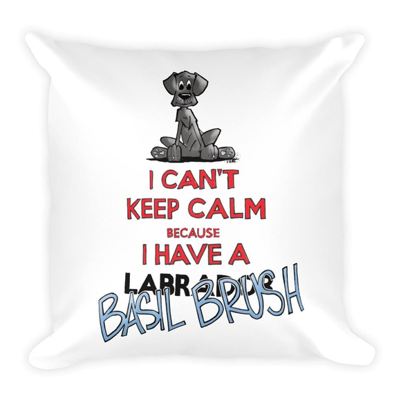 Tim's Keep Calm Basil Square Pillow - The Bloodhound Shop