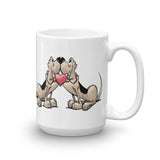 Hound Love (Two Blk/Tan Hounds) Mug - The Bloodhound Shop