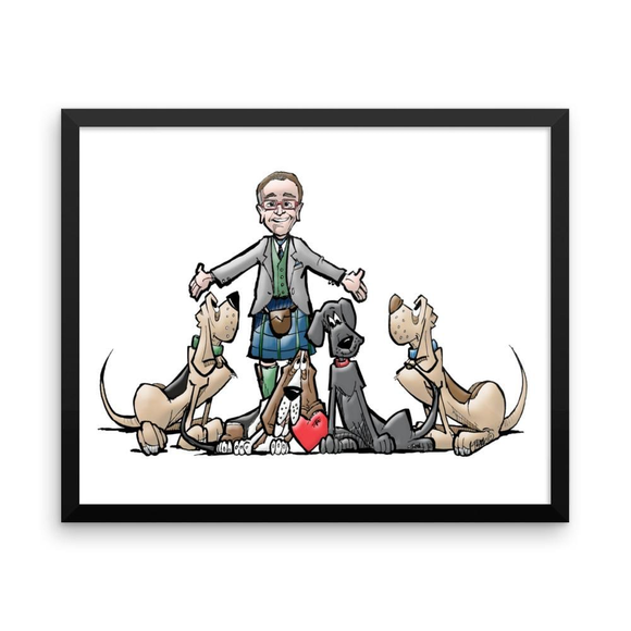 Tim's Hound Love Framed poster - The Bloodhound Shop