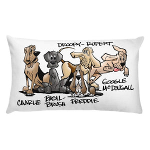 Tim's Wrecking Ball Crew Hound Lineup Basic Pillow - The Bloodhound Shop