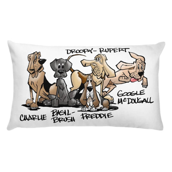 Tim's Wrecking Ball Crew Hound Lineup Basic Pillow - The Bloodhound Shop