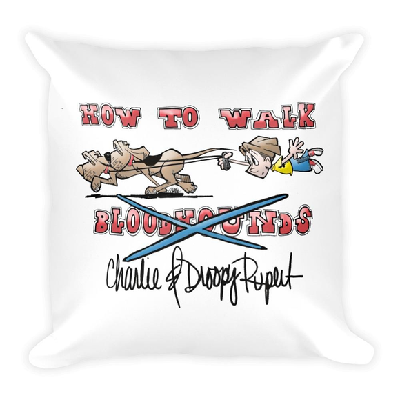 Tim's Walk Bloodhounds Square Pillow - The Bloodhound Shop