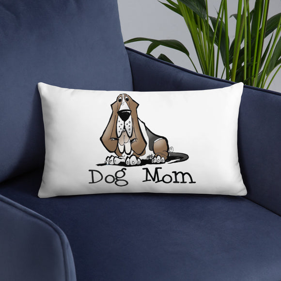Basset- Dog Mom FBC Basic Pillow - The Bloodhound Shop