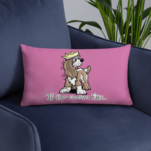 Cavalier- If The Crown Fits FBC Basic Pillow - The Bloodhound Shop