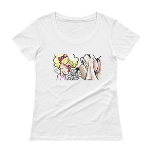 Girl and Her Hound Ladies' Scoopneck T-Shirt - The Bloodhound Shop