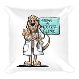 Veterinarian Hound Square Pillow - The Bloodhound Shop