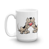 Hound Love (Two Blk/Tan Hounds) Mug - The Bloodhound Shop