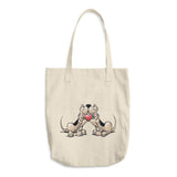 Hound Love (Two Blk/Tan Hounds) Cotton Tote Bag - The Bloodhound Shop