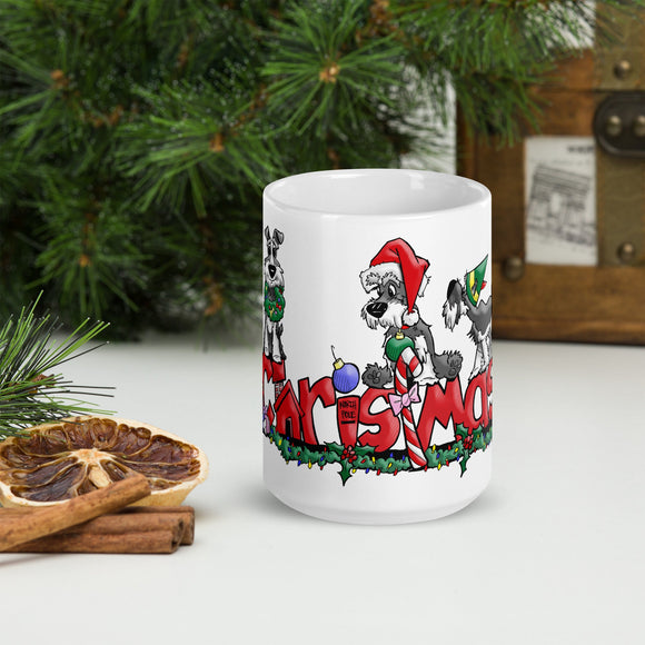 Very Schnauzer Christmas White glossy mug | The Bloodhound Shop